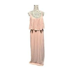 SHOW Me Your Mumu Maxi Dress Kaitlyn Ruffle‎ Maxi, Dusty Blush Large Coas…